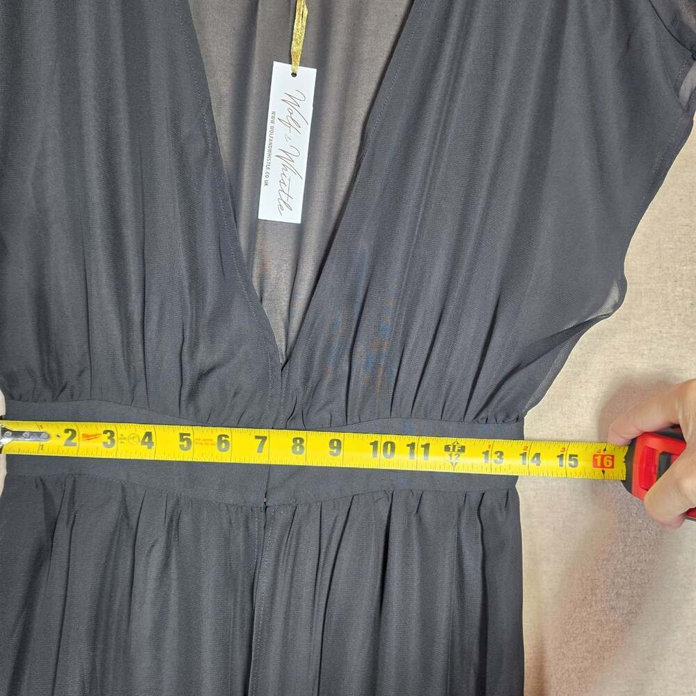 Wolfe & Whistle Open Front Maxi Dress Duster Womens 8 Deep V Tropical Maxi Fairy - Picture 6 of 16